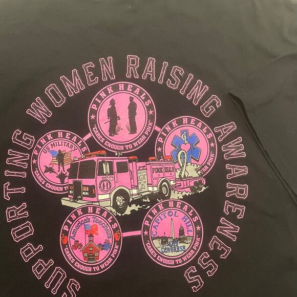 Supporting Women Raising Awareness Women 2XL Black Short Sleeve Military Teacher - Picture 1 of 6